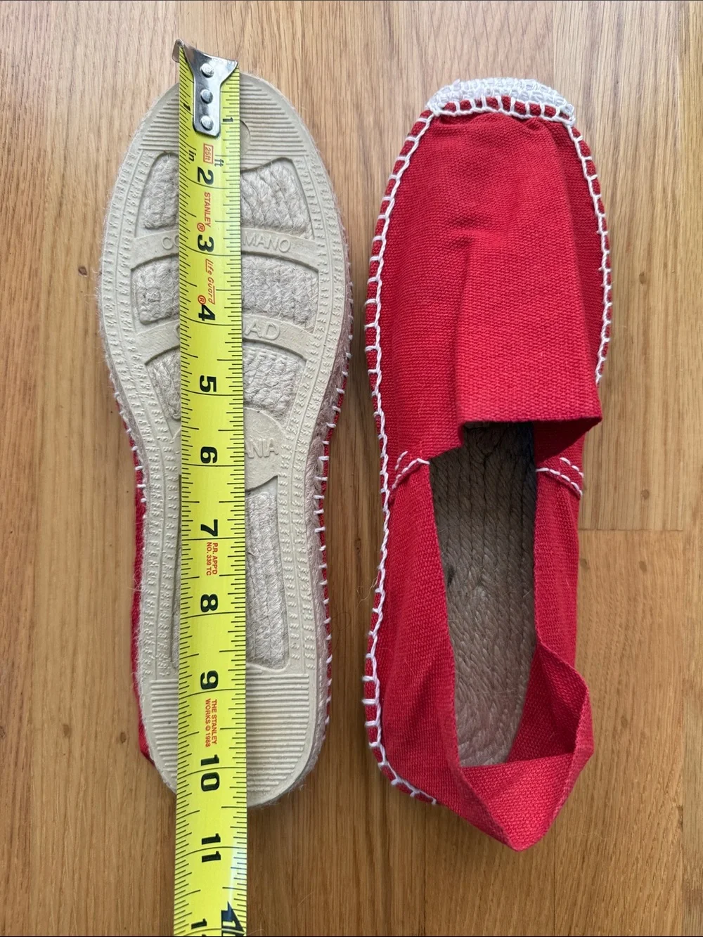 Women’s Red Canvas Espadrilles Handmade Authentic Sz 41